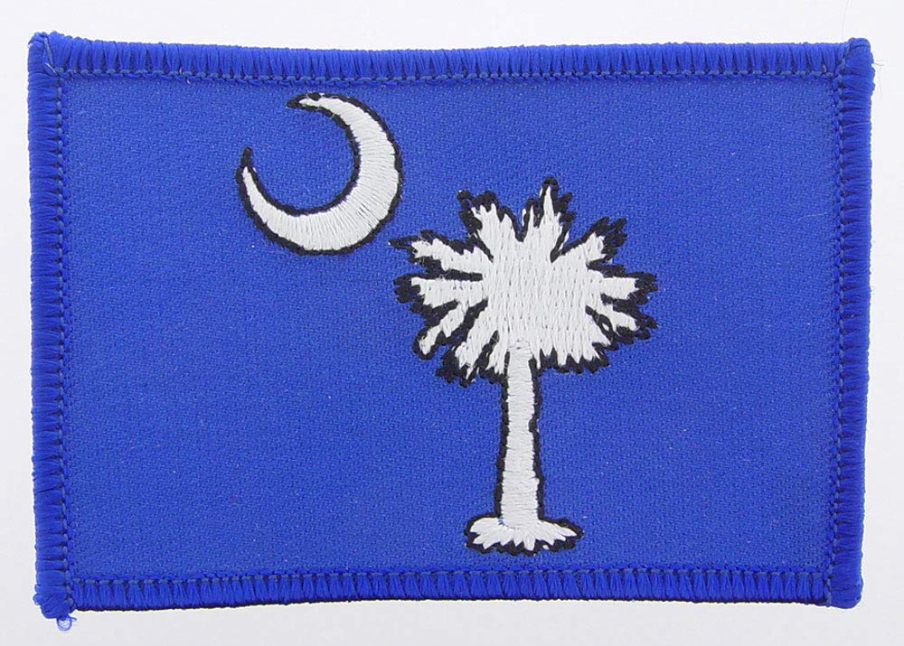 South Carolina State Flag Embroidered Iron-On Patch - Durable Rectangle Sew-On or Iron-On Applique for Jackets, Hats, Bags & DIY Crafts