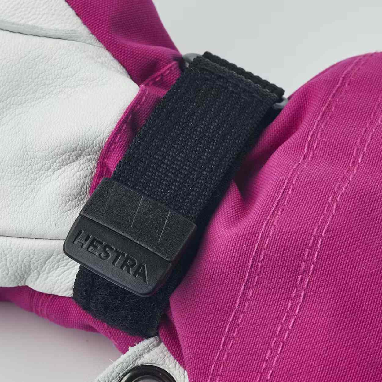 Hestra Leather Heli Girls Ski Gloves - Fuchsia (30560 930) | Warm Winter Gloves for Kids | Perfect for Skiing, Snowboarding & Outdoor Snow Activities