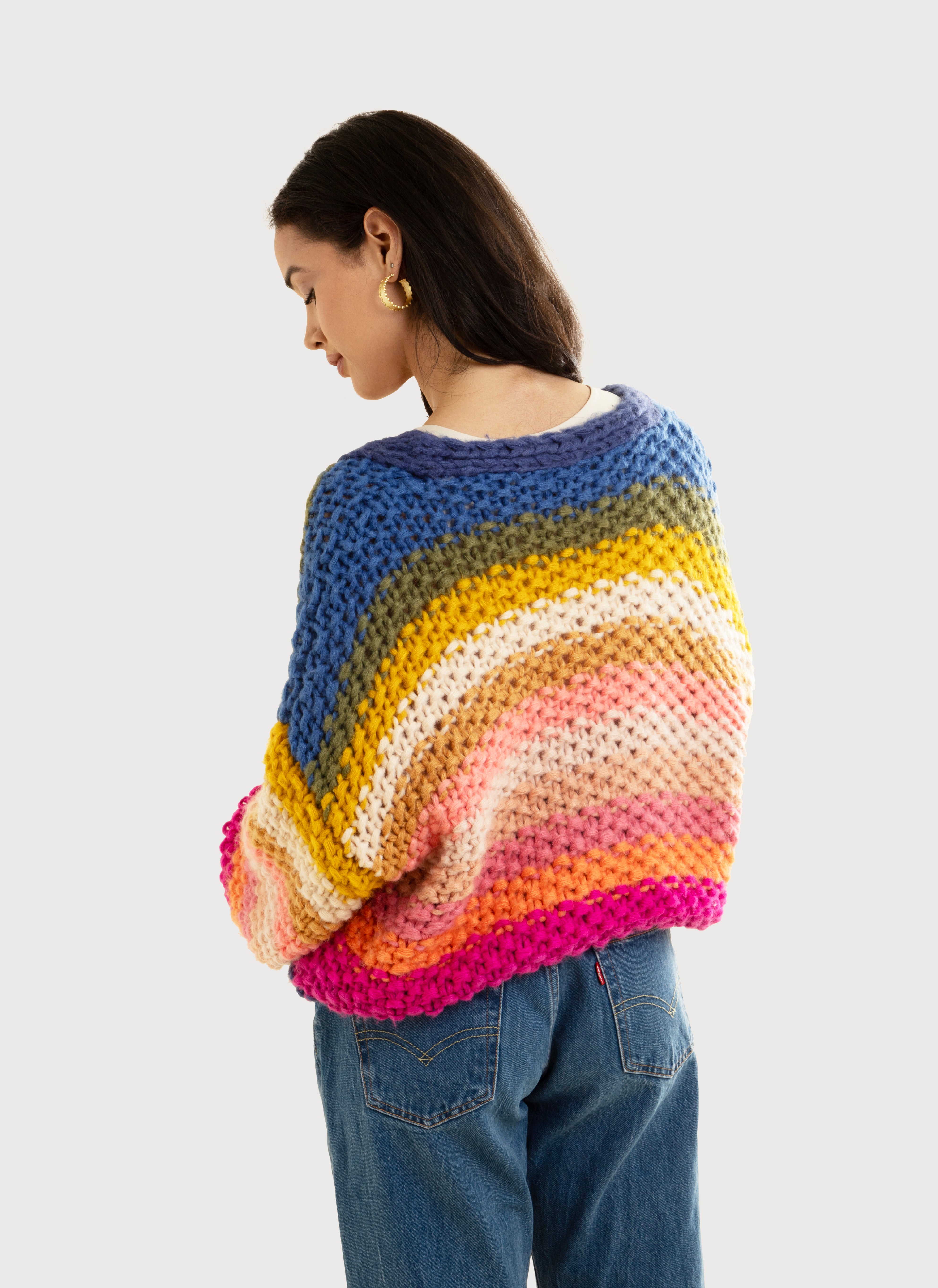 Reversible Rainbow Pullover Sweater for Women & Men | Soft & Cozy Unisex Hoodie | Perfect for Casual Wear, Outdoor Activities & Layering