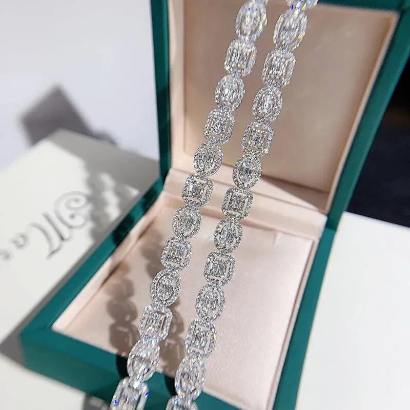 18K Real Gold Diamond Bracelet with 3.6ct Natural Diamonds - Elegant Jewelry Gift for Women, Perfect for Weddings, Anniversaries & Special Occasions