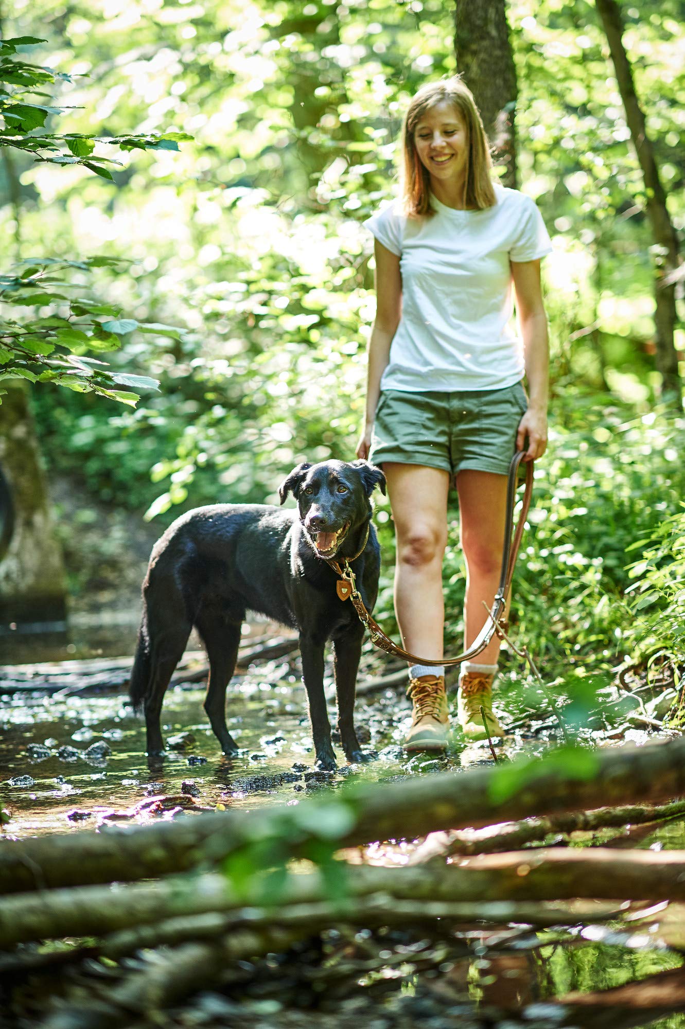 HUNTER Training Leash Tara No.20/200 - Premium Juchten Leather Dog Leash in Cognac/Dark Brown - Perfect for Obedience Training, Walking & Outdoor Adventures