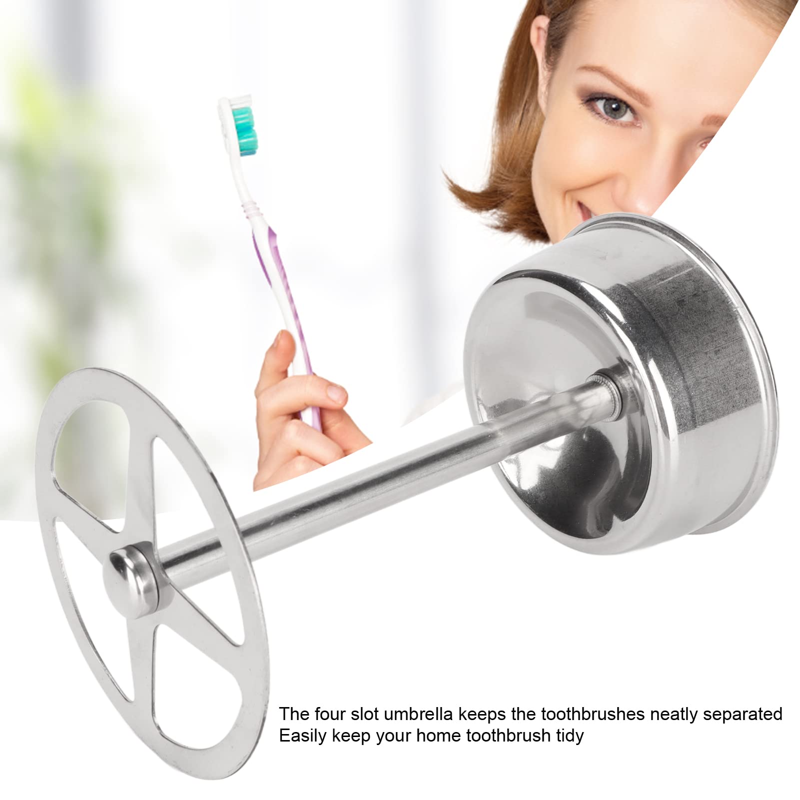 Stainless Steel Toothbrush Holder & Dispenser - 2 Pack Divided Bathroom Organizer with Toothpaste Stand | Freestanding for Countertop, Sink, or Wall Mount | Perfect for Home, Apartment, Dorm, and Travel Use