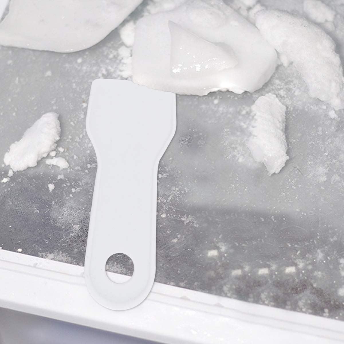 Defroster Ice Shovel - Refrigerator & Freezer Ice Scraper Tool - Handheld Deicing Flat Shovel for Kitchen - White - Perfect for Removing Ice from Freezers, Fridges and Coolers