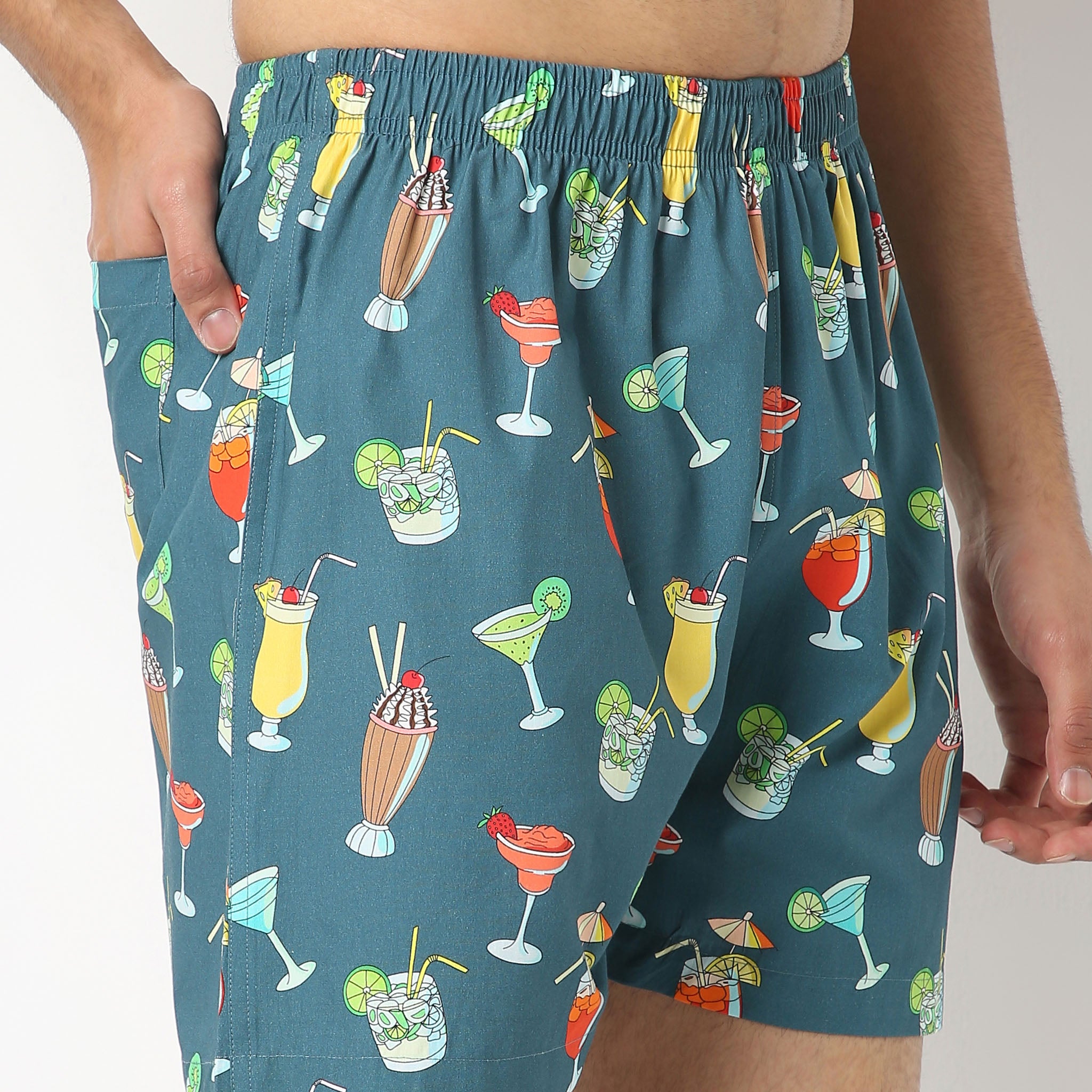 Men's Comfort Cotton Boxer Briefs with Soft Viscose Lining - Digital Printed Underwear for Everyday Wear & Lounge