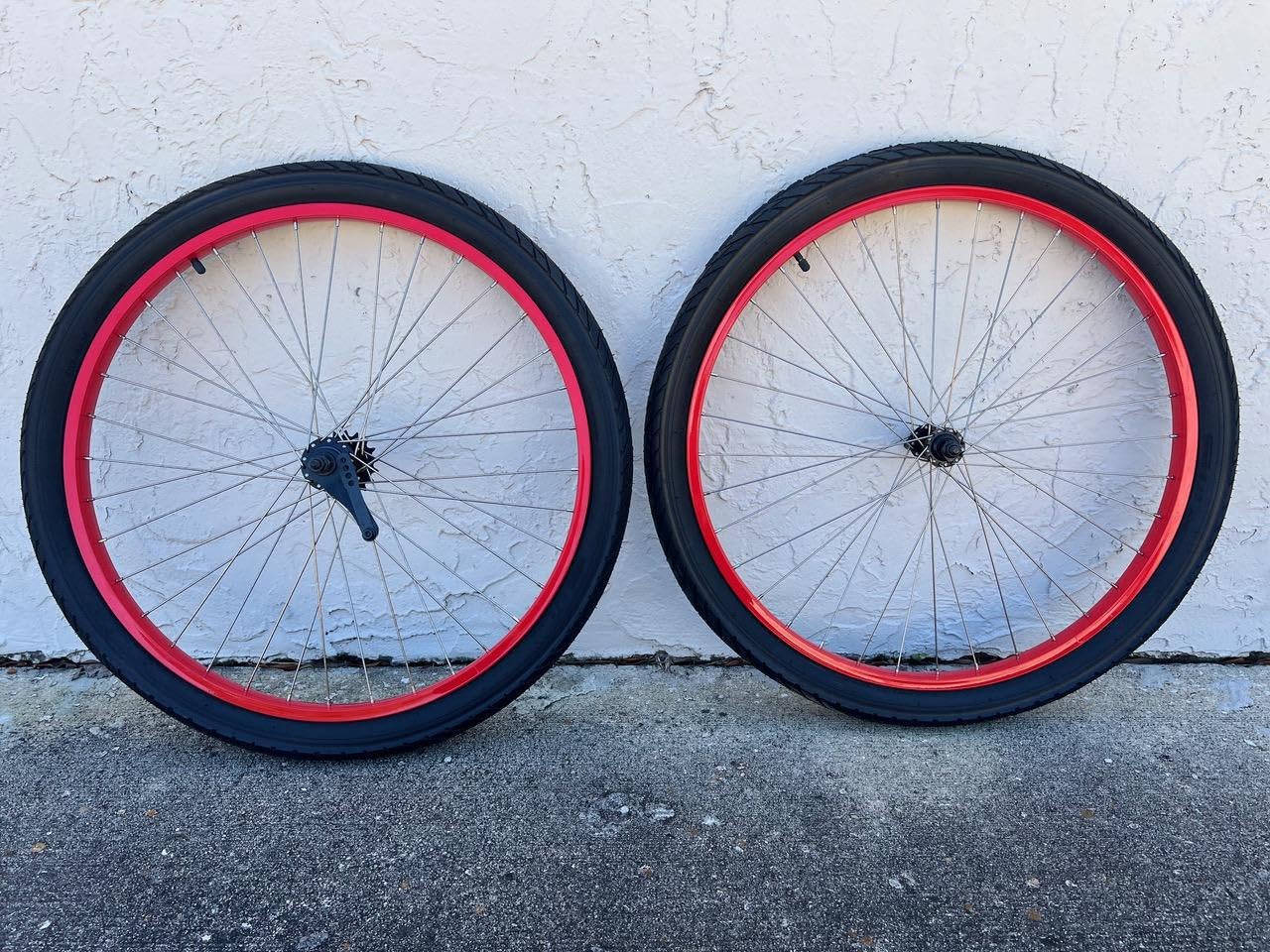 26 Inch Beach Cruiser Bike Wheels - Coaster Brake Wheel Set in Multiple Colors for Smooth Riding on Sand & Boardwalks