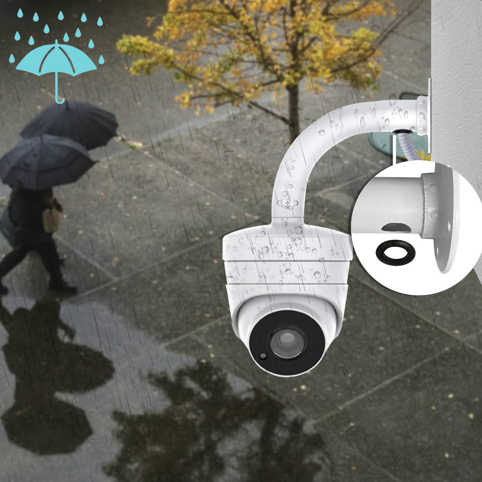 WiTi 6 Inch Universal Dome Camera Wall Mount Bracket - Heavy Duty Metal Base with Powder Coating for IP CCTV Security Systems | Pole & Junction Box Installation | Indoor/Outdoor Surveillance Use