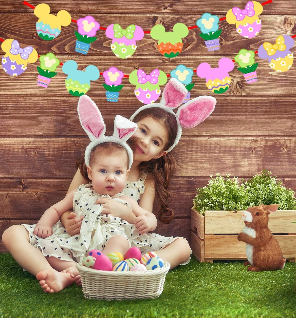 15-Piece Easter Egg Hanging Garland - Spring Themed Fireplace Banner for Easter Decorations, Holiday Home Decor & Birthday Party | Perfect for Indoor Fireplace, Wall, Tree, and Party Decorations