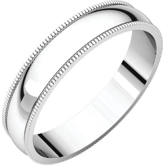 14K Gold 4mm Lightweight Milgrain Wedding Band for Women - Elegant Bridal Ring for Engagement, Anniversary & Everyday Wear