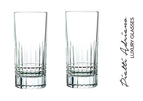 Handcrafted 36cl Crystal Long Drink Glasses with 