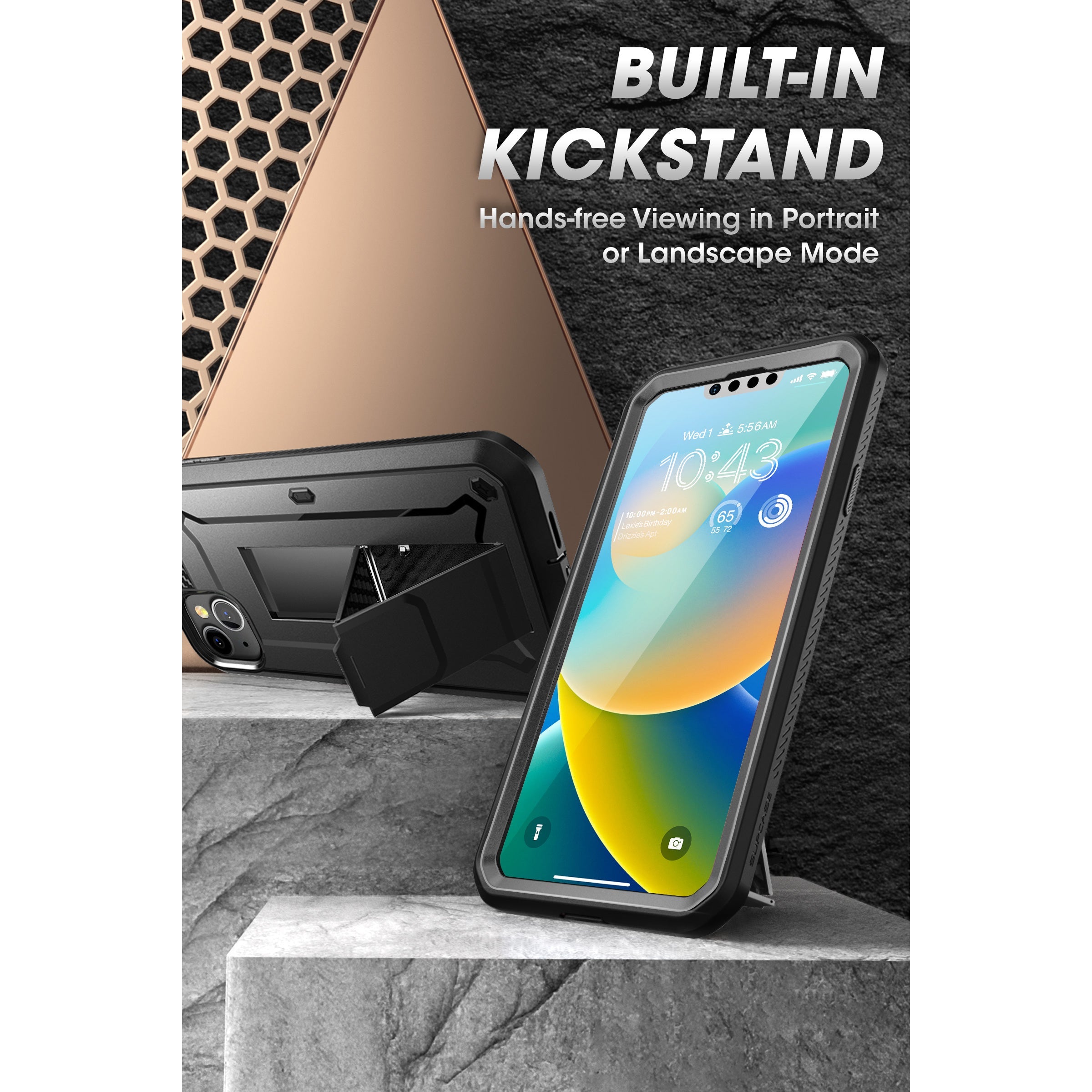 iPhone 14 6.1 Inch Unicorn Beetle PRO Rugged Protective Case - Shockproof & Drop Proof Cover for iPhone 14 (Black) - Perfect for Outdoor, Work & Extreme Sports Protection