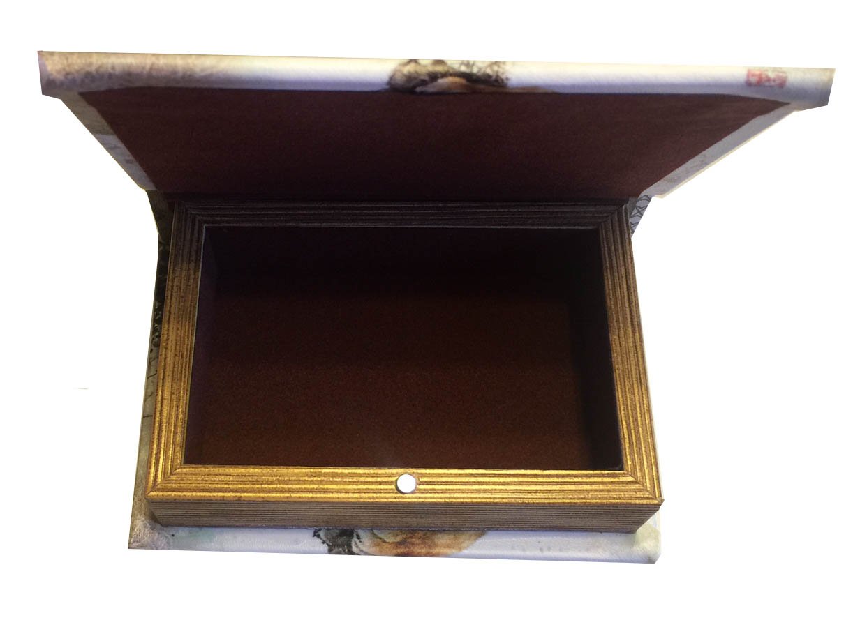 Japanese Tiger & Cherry Blossom Secret Storage Book Box - Faux Leather Wooden Stash Box for Jewelry, Cash & Valuables - Perfect for Home Decor & Gift Giving