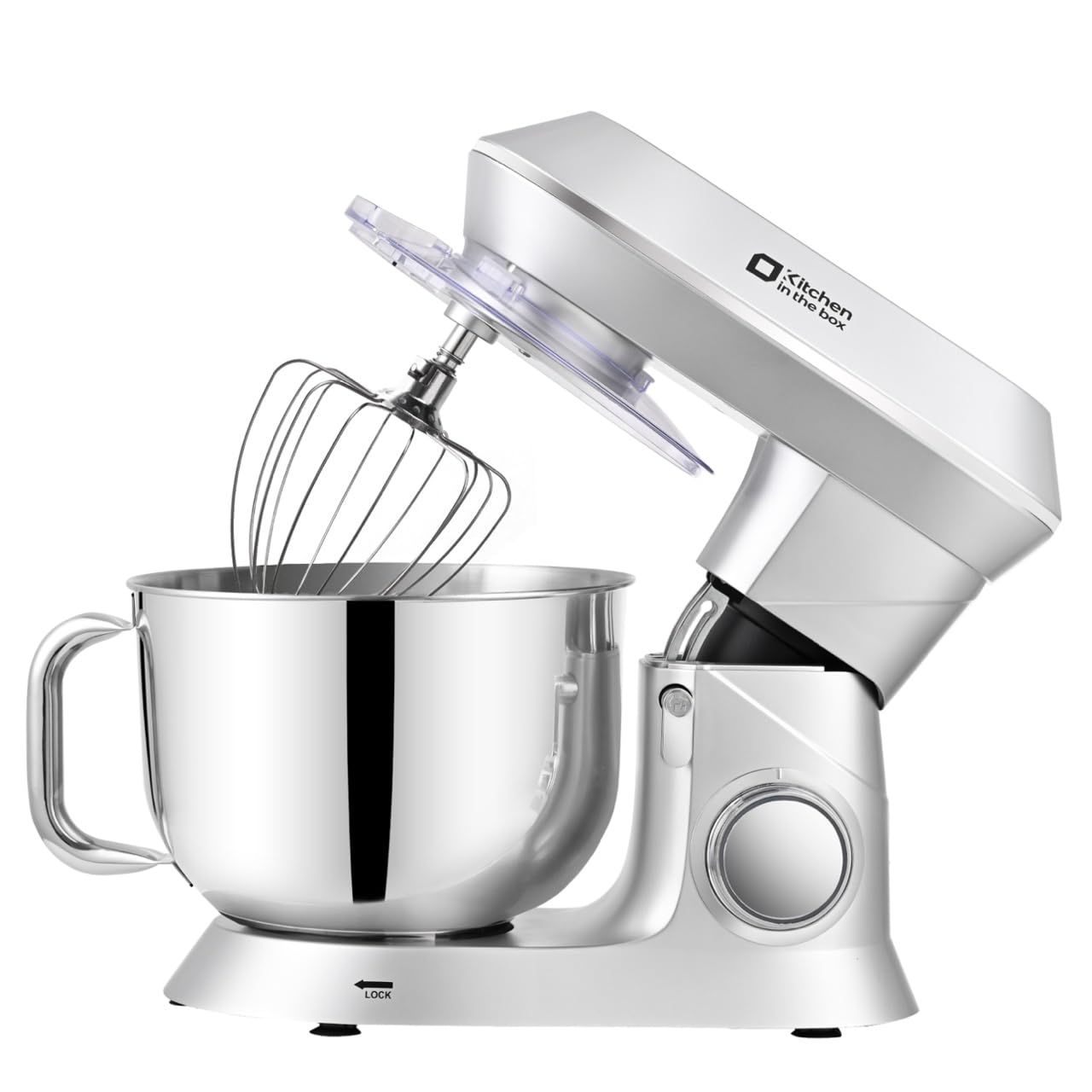 900W 7.5QT Stand Mixer - 6-Speed Tilt-Head with Dough Hook for Baking (Silver) - Perfect for Home Bakers