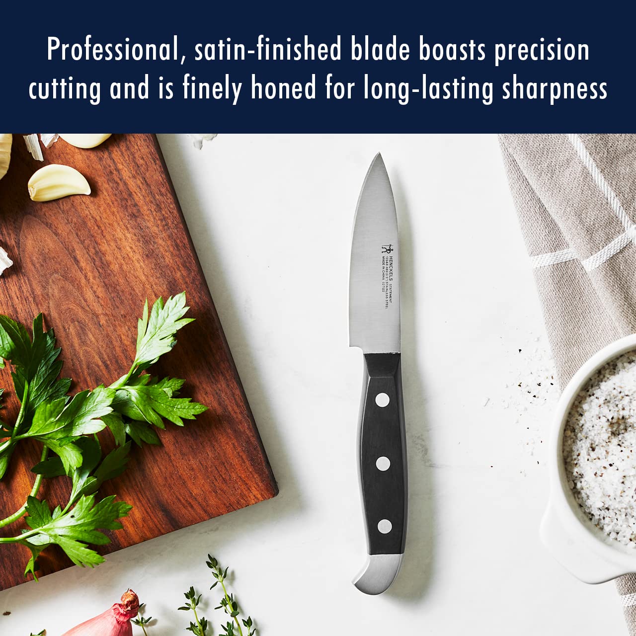 HENCKELS Premium 12-Piece Knife Set with Block - Razor Sharp German Stainless Steel Kitchen Knives - Dishwasher Safe - Perfect for Home Chefs, Cooking Enthusiasts & Professional Kitchens