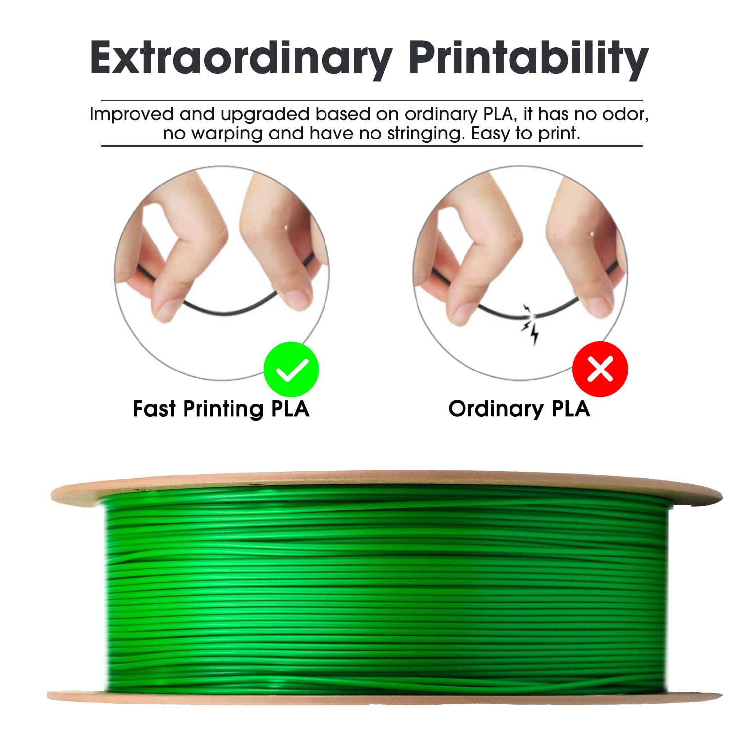 eSUN PLA Filament 1.75mm - High Speed 3D Printer Filament with +/- 0.02mm Dimensional Accuracy | 1kg Spool (2.2Lbs) | Fast Printing PLA Filament for Creality, Ender 3, Prusa | Perfect for DIY Projects, Prototyping & Home Decor