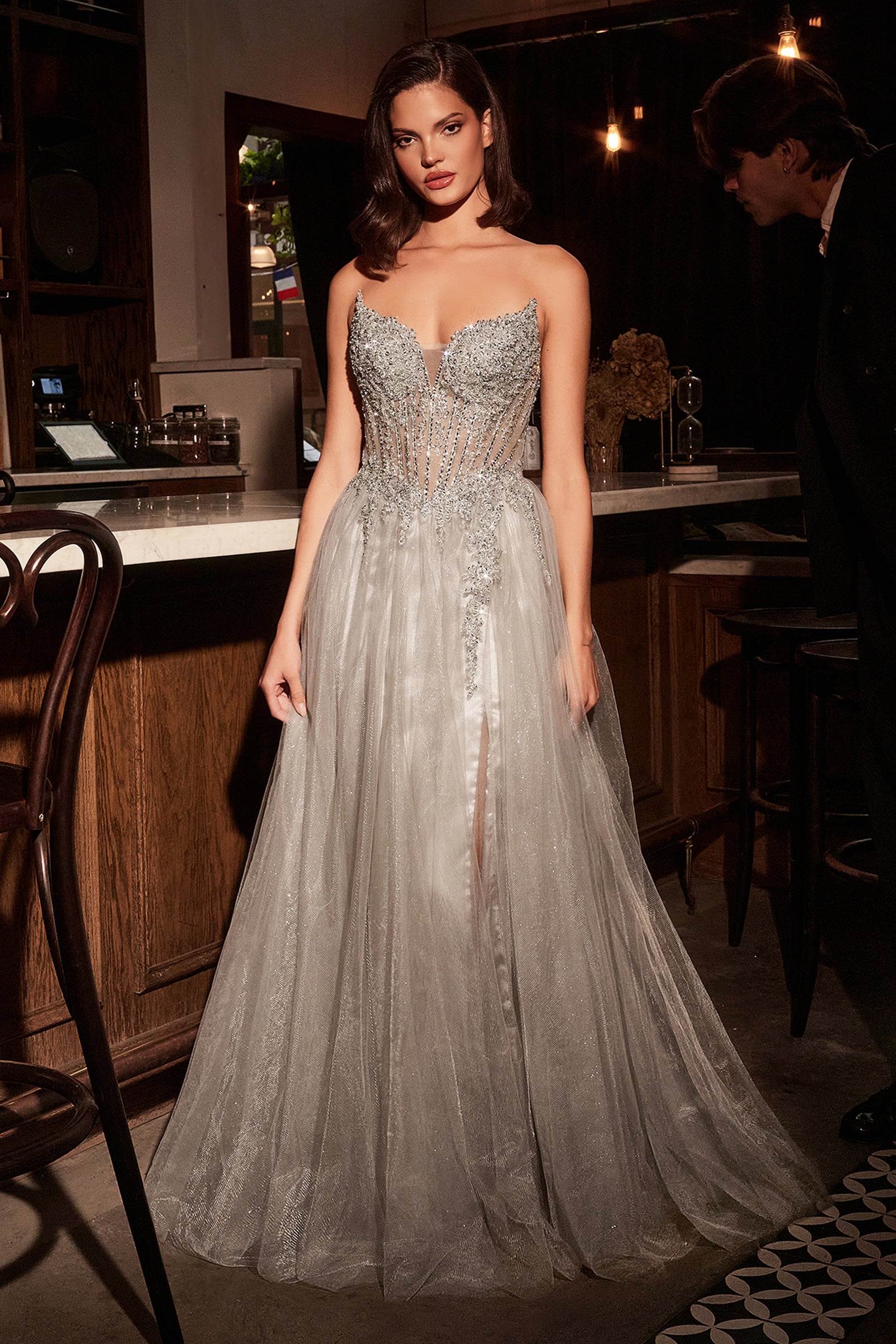 Elegant MERI GOWN Strapless Layered Tulle A-Line Dress for Prom, Wedding & Special Occasions