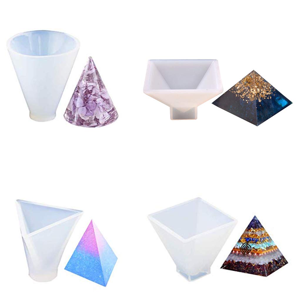 Premium 4-Pack Silicone Pyramid Molds for Resin Casting, Epoxy Jewelry, Orgone Pyramids, Candles & Soap Making - Perfect for DIY Crafts, Home Decor & Gift Making