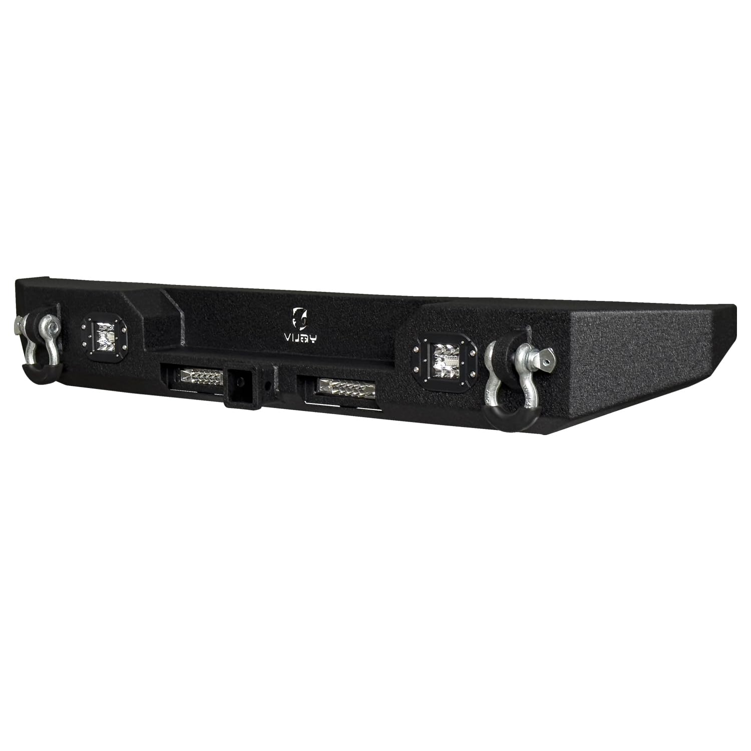 Black Textured Rear Bumper with 4x24W Aluminum Lights & 2