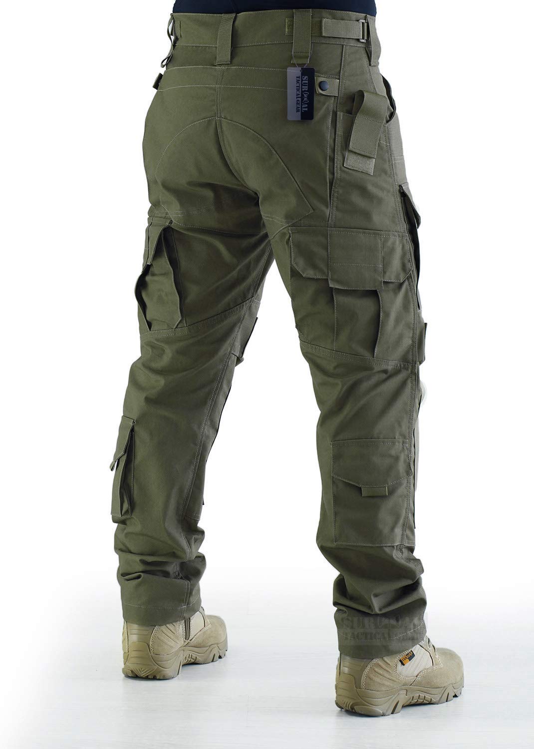 Men's Tactical Pants with MOLLE System - Ripstop Combat & Hunting Trousers in Army Camo | Durable Outdoor, Military & Airsoft Use
