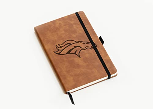 Denver Broncos Laser Engraved Brown Notepad Journal - 8.25