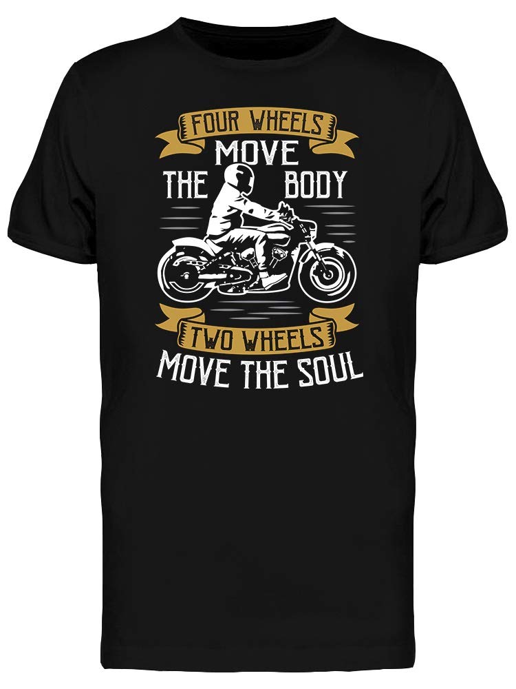 Two Wheels Mote The Soul Graphic T-Shirt for Men | Motorcycle Enthusiast Apparel | Casual Streetwear & Biker Lifestyle