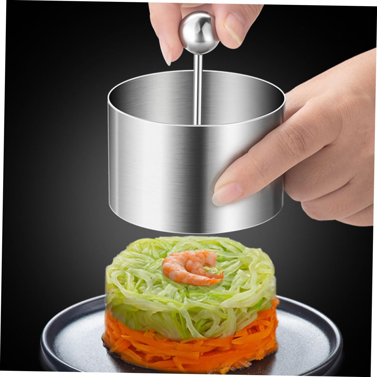 Premium 304 Stainless Steel Rice Ball Maker - Round & Cylinder Sushi Mold for Onigiri, Cakes, and Baking | Adjustable Rice Shaper for Perfect Homemade Sushi, Rice Balls & Desserts | Ideal for Meal Prep, Bento Boxes & Japanese Cuisine