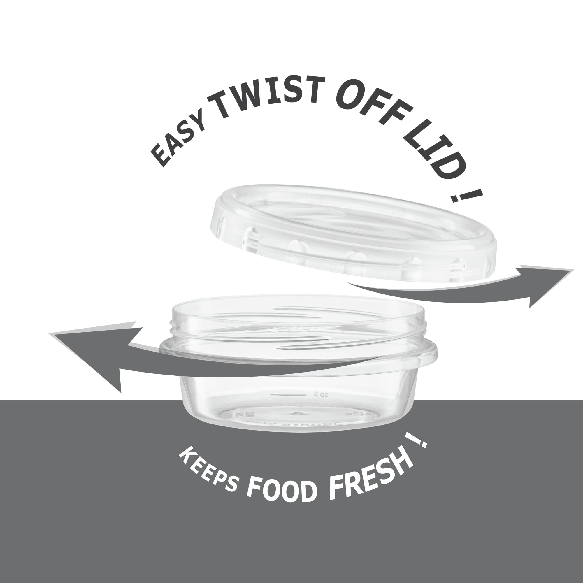 8oz (10 Pack) Clear Plastic Twist Cap Containers with Screw-On Lids - Airtight Food Storage Containers for Freezer, Pantry & Meal Prep | BPA-Free Kitchen Organization Solution