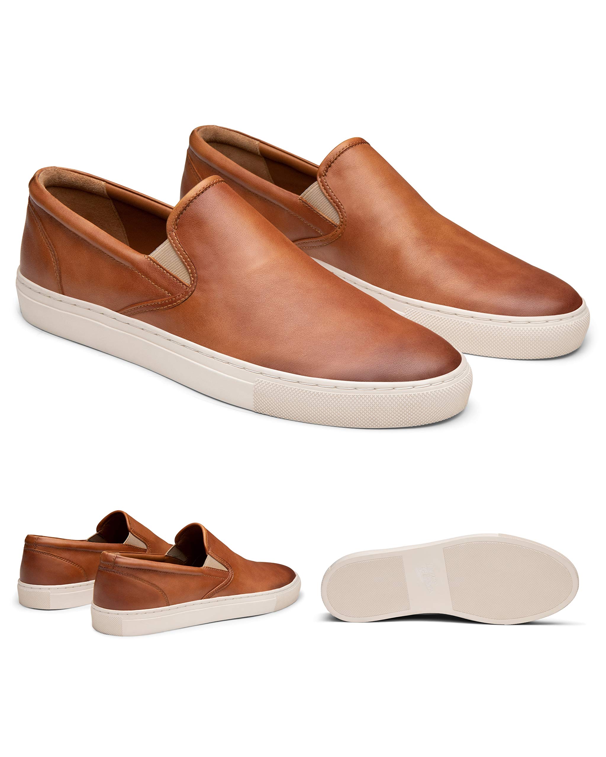Dunross & Sons Men's Sneakers - Fashionable Lace-Up & Slip-On Casual Shoes | Comfortable Leather Walking Shoes for Men | Perfect for Work, Travel & Everyday Wear