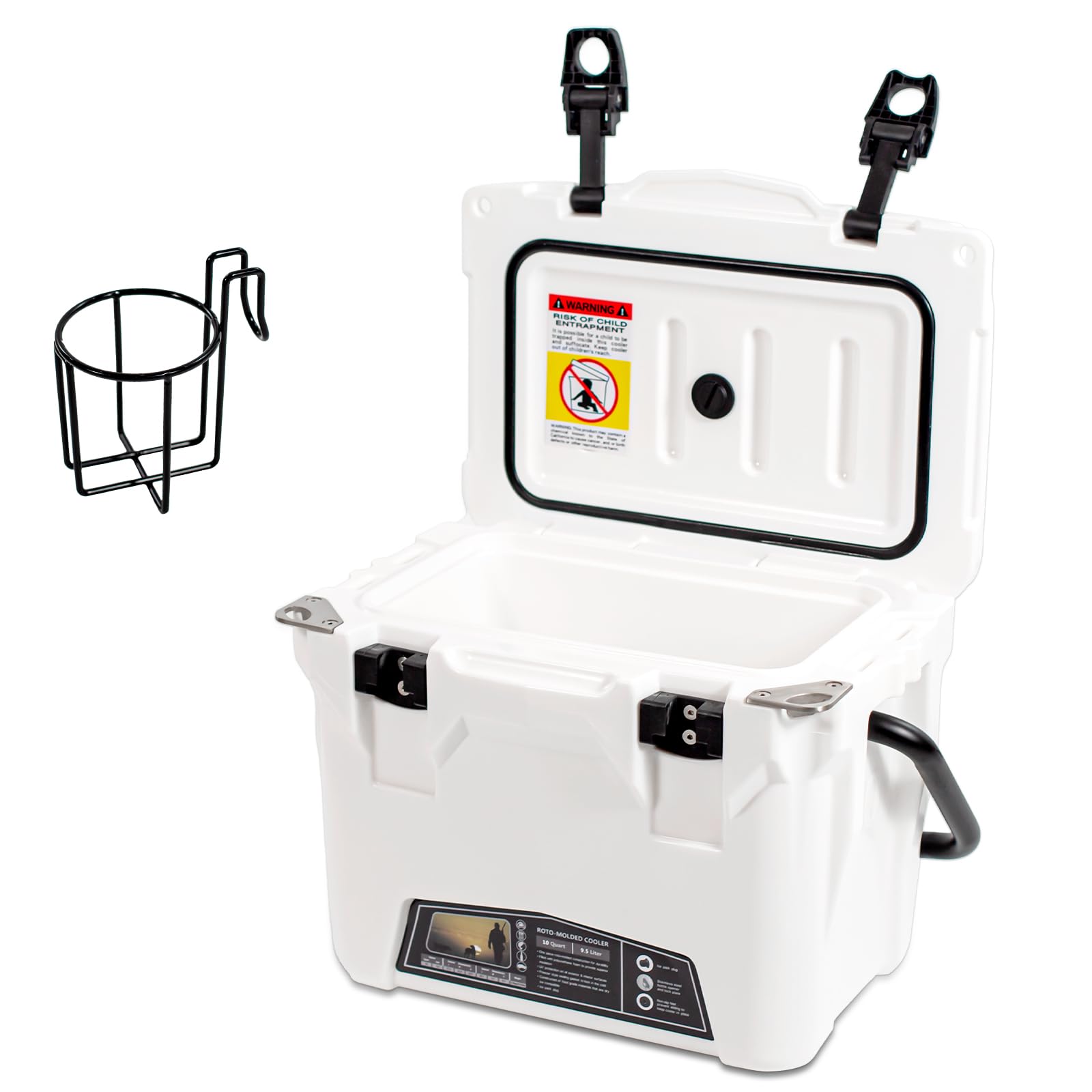 Portable Insulated Cooler with Detachable Handle - Hard Ice Chest for Camping, Fishing, Tailgating, Beach, Picnic, Groceries, Boating & Outdoor Sports - Perfect for BBQs, Road Trips and Summer Adventures