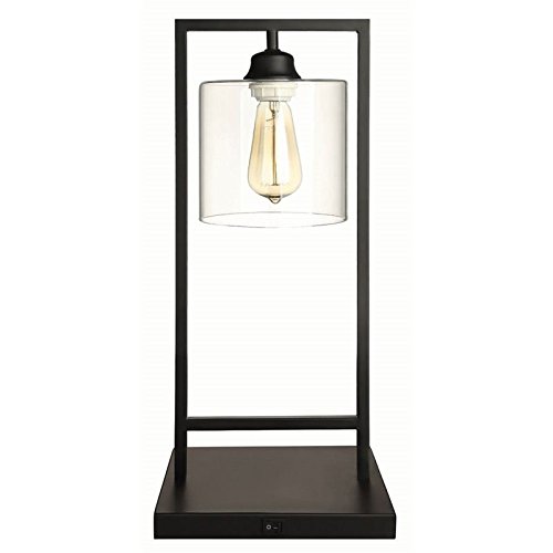 MAKLAINE Modern Black Table Lamp - Stylish Bedside & Living Room Lighting for Home & Office Decor