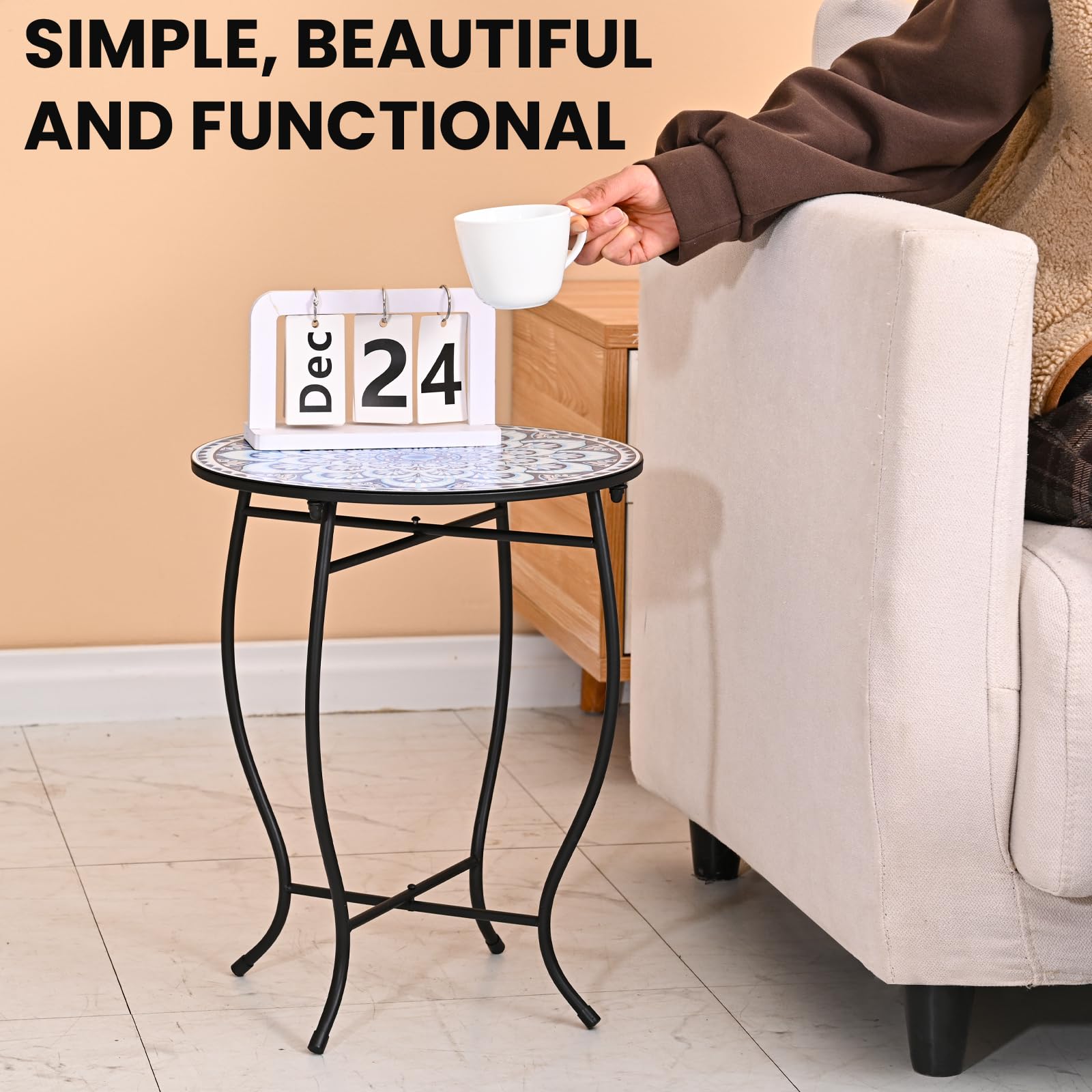 Round Side Table for Indoor & Outdoor Use - 14