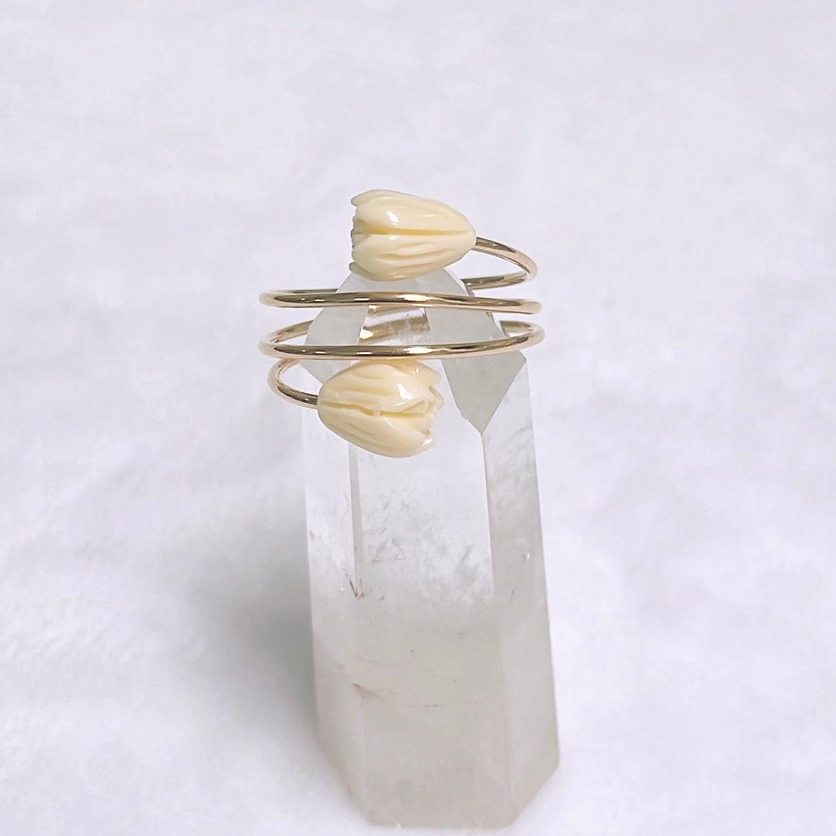 Ihilani Pikake Beaded Ring (R219) - Elegant Hawaiian Floral Jewelry for Women, Perfect for Weddings & Special Occasions