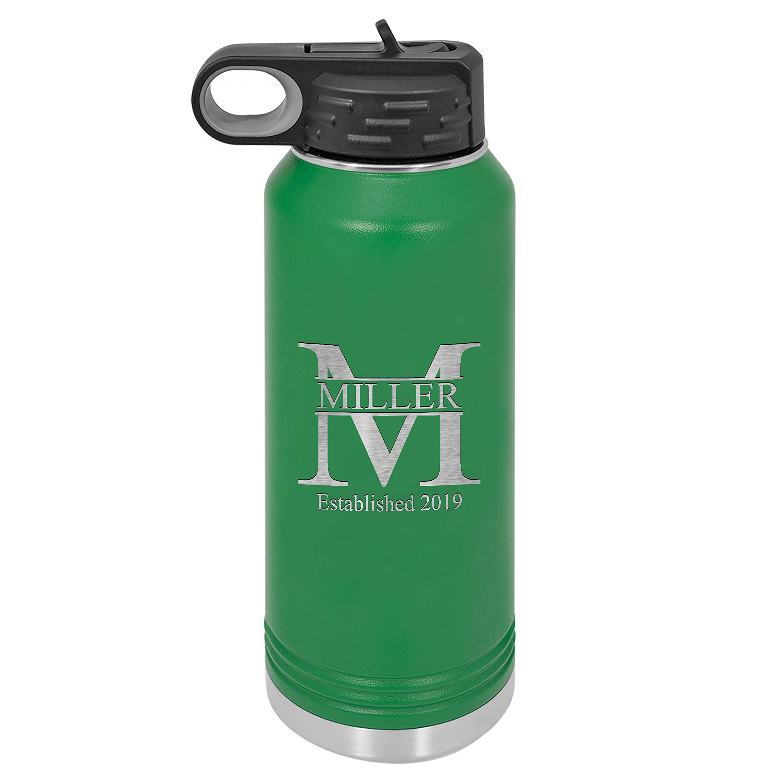 Personalized 32oz Stainless Steel Water Bottle with Straw - Double Wall Vacuum Insulated Sports Bottle | Custom Name Engraved | Perfect for Gym, Hiking & Outdoor Activities