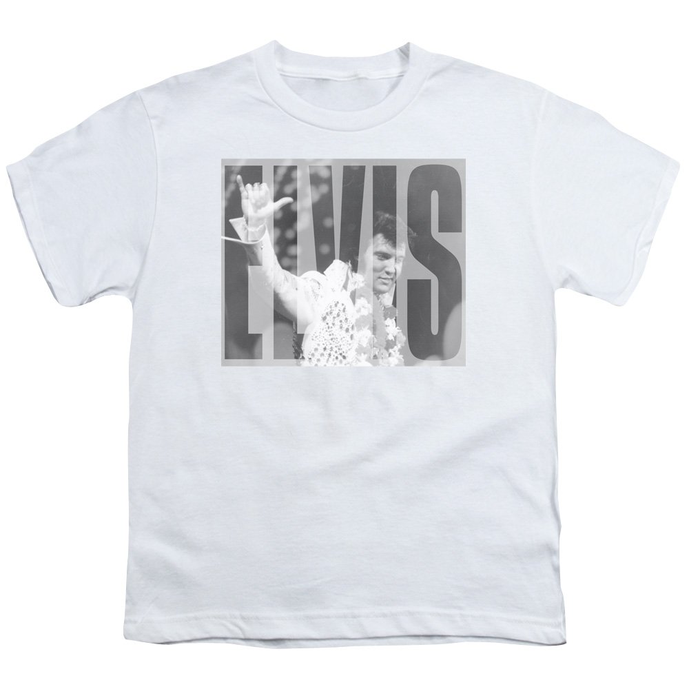 Elvis Presley Aloha Gray Unisex Youth T-Shirt for Boys & Girls - Vintage Concert Tee for Kids, Music Fans & Casual Wear