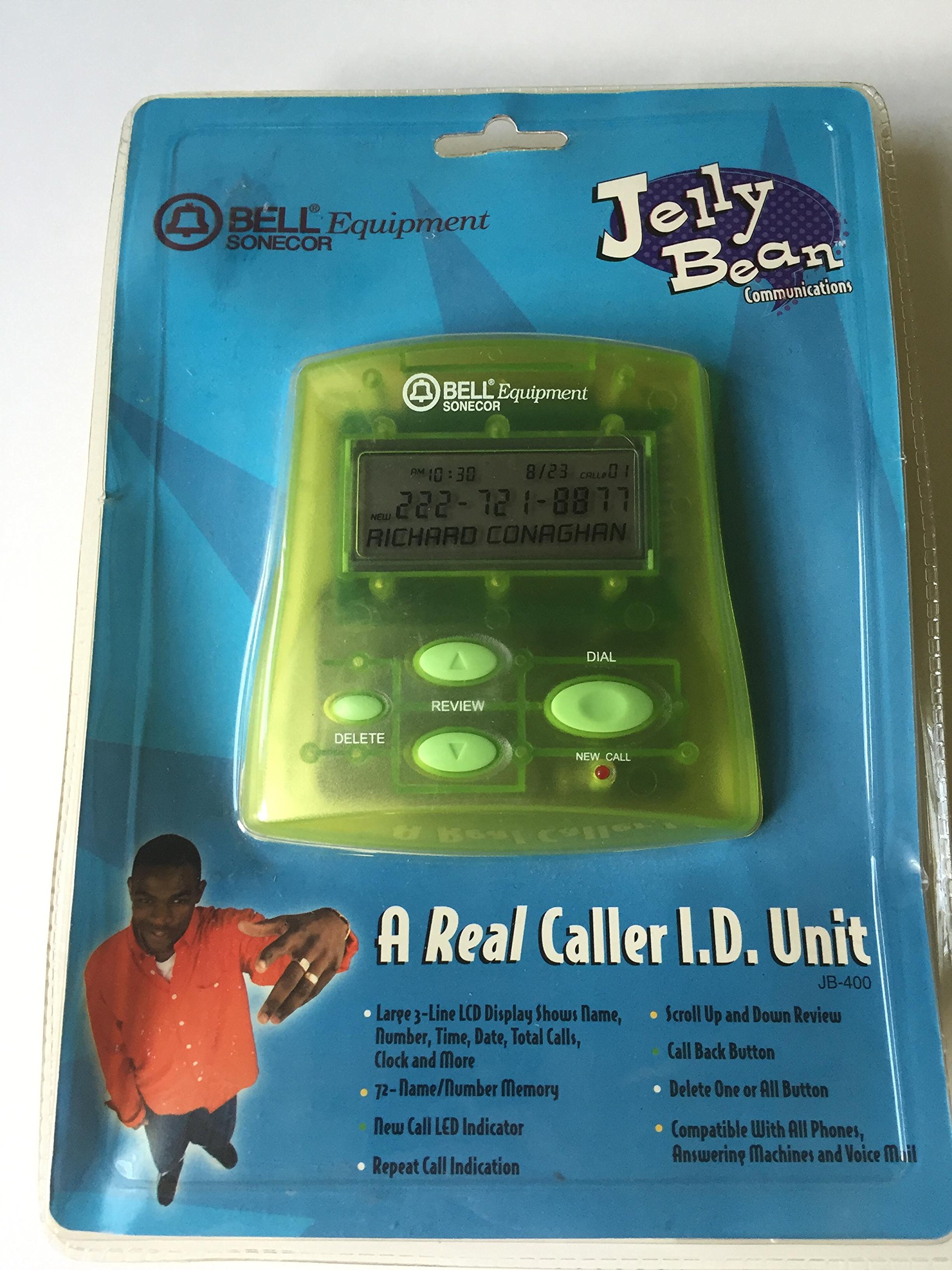 Jellybean Caller ID - Green Bell Sonecor for Home & Office | Vintage Style Telephone with Modern Call Display