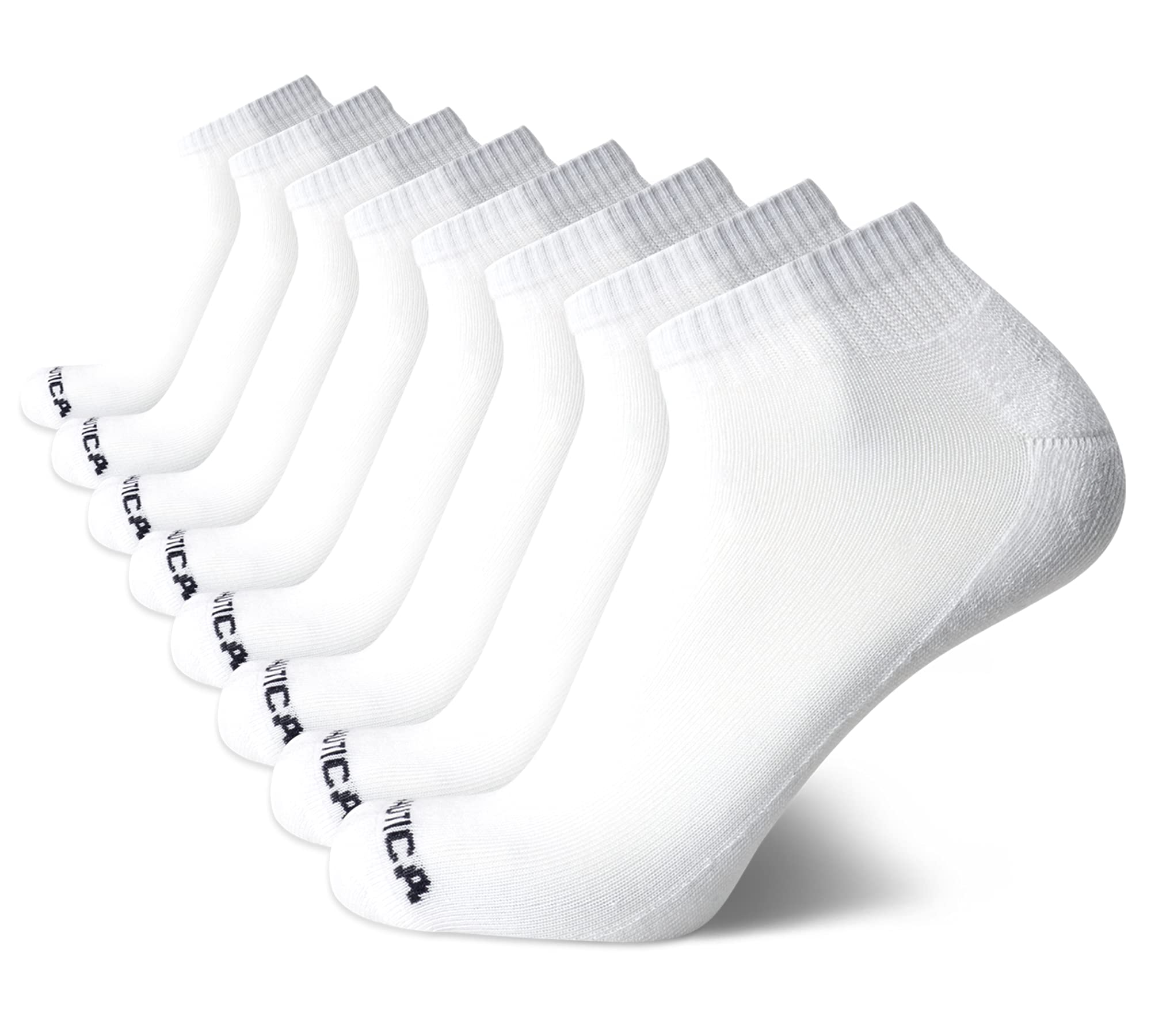 Nautica Men's Quarter Socks 8-Pack - Breathable Cushioned Athletic Ankle Socks for Running, Gym & Casual Wear - Comfortable Sports Socks for Men - Perfect for Workouts, Hiking & Everyday Use