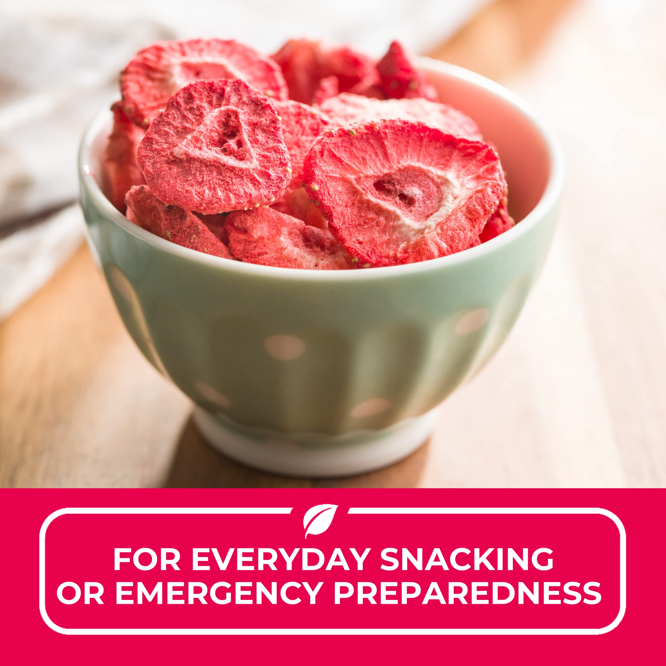 Nutristore Freeze Dried Strawberries 4-Pack | 100% Natural, No Sugar Added, Healthy Fruit Snacks for Kids & Adults | Premium Crispy Freeze-Dried Strawberries in Bulk | Long Shelf Life Emergency Food (25 Years) & Camping Supplies | Great for Smoothies, Baking, Yogurt Toppings & Survival Kits
