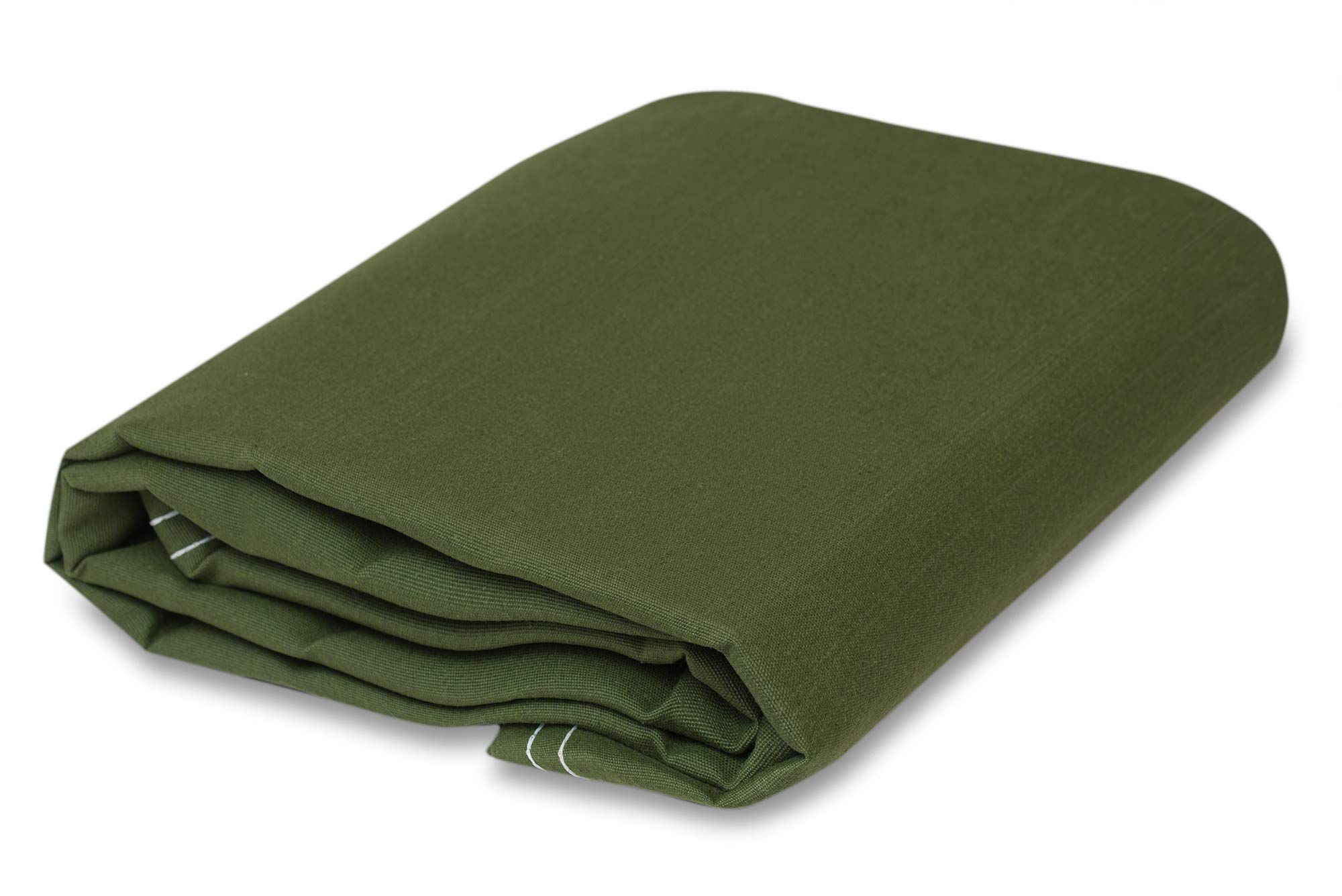Heavy Duty Waterproof Canvas Tarp - Industrial Strength Multipurpose Cover with Rustproof Grommets - 8x10 ft Green - Ideal for Construction, Trucking, Camping & Outdoor Protection - CCS Chicago Canvas & Supply