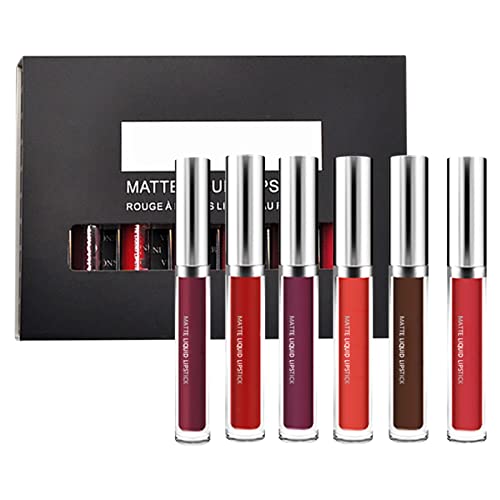 6-Piece Non-Stick Lip Gloss Set - Chocolate Flavor, Long-Lasting Moisturizing Lip Glaze, No Fade Makeup Glitter (Perfect for Parties, Date Night & Everyday Wear)