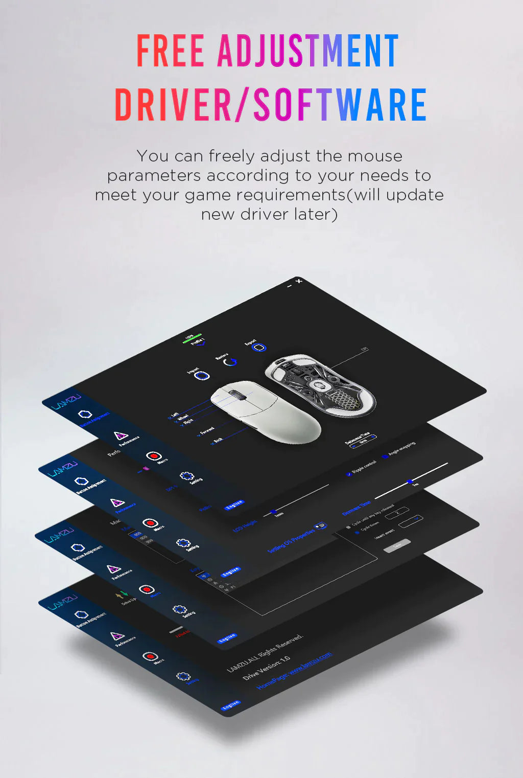 Lamzu Maya Wireless Gaming Mouse - Cloud Grey | 4K Compatible | Lightweight Ergonomic Design for FPS, MOBA, and MMO Gaming | Perfect for Esports & Competitive Play