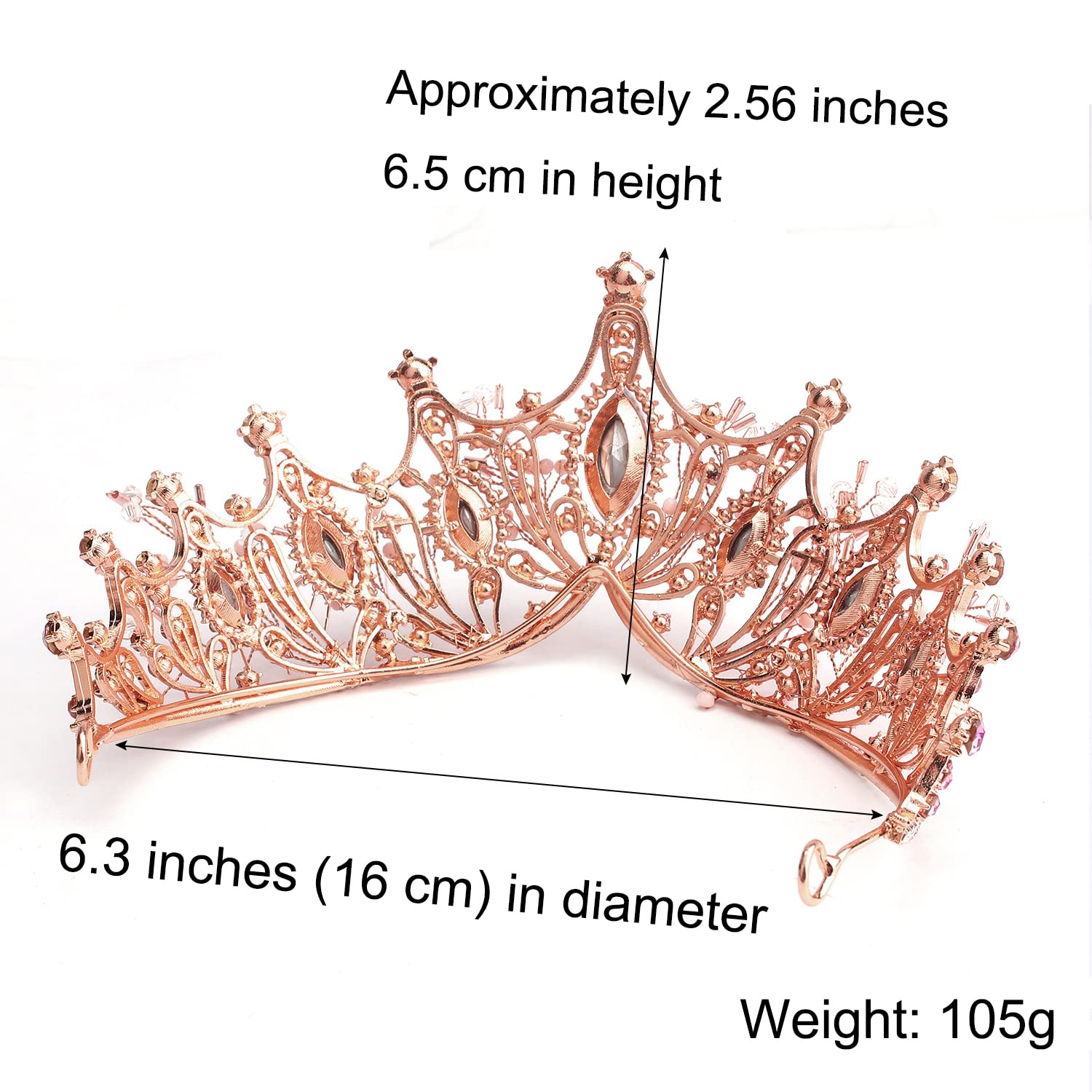 COCIDE Rose Gold Tiara Crown for Women & Girls - Crystal Headband for Mermaid Queen, Princess Hair Accessories | Perfect for Birthday Parties, Weddings, Prom, Halloween Costume & Cosplay