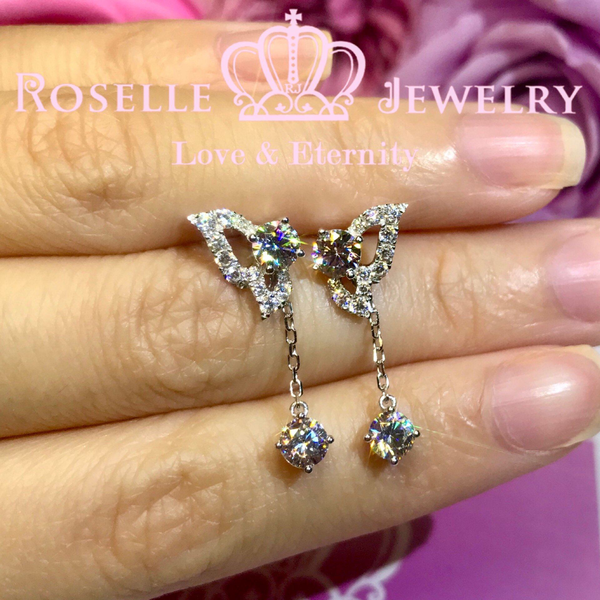Elegant Detachable Butterfly Drop Earrings for Women - Fashion Jewelry Gift for Party, Wedding & Daily Wear | DE7