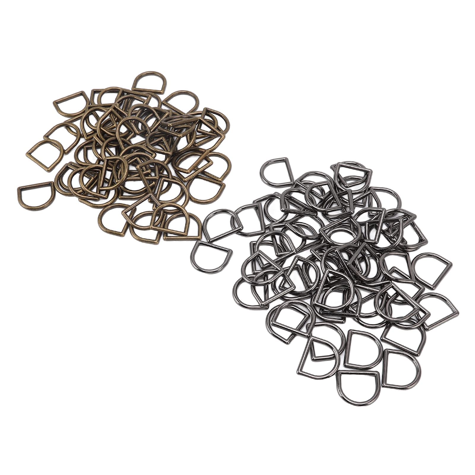 120PCS Small D Rings Buckle - Glossy Zinc Alloy for Clothing, Bags & DIY Crafts | Durable Metal Fasteners for Sewing, Belts & Accessories