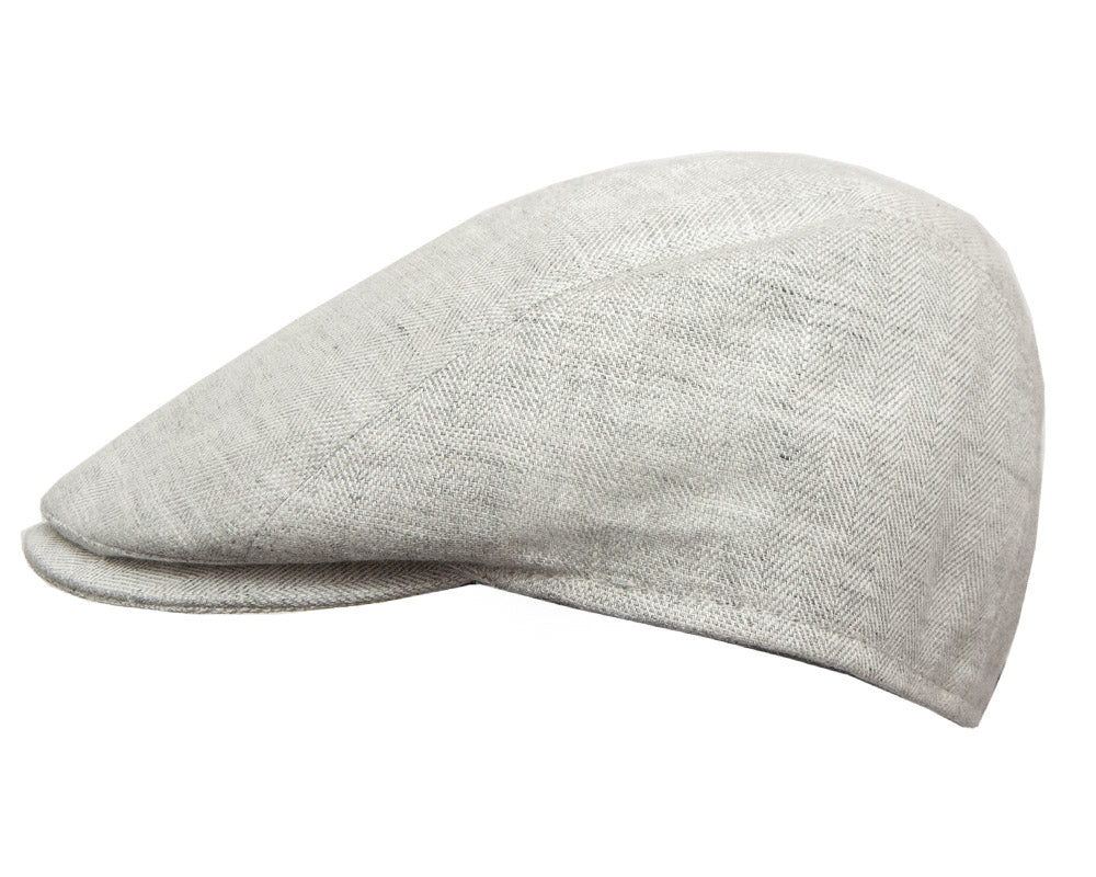 Stanton Italian-Made Linen Cotton Blend Light Grey Ivy Flat Cap - Classic Style for Men's Casual & Outdoor Fashion