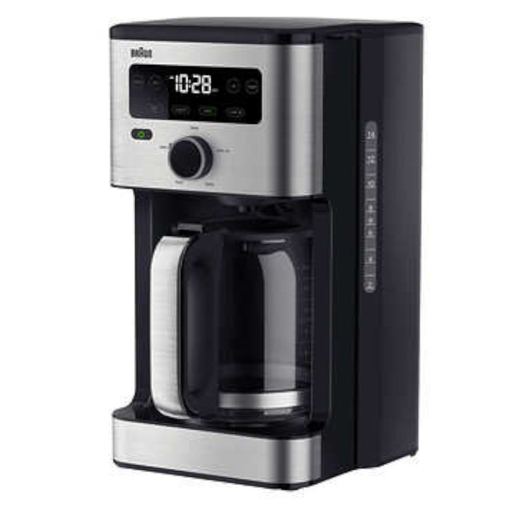 Braun KF5350BK 14-Cup Programmable Coffee Maker - Factory Serviced with Home Essentials Warranty - Perfect for Home, Office, and Entertaining