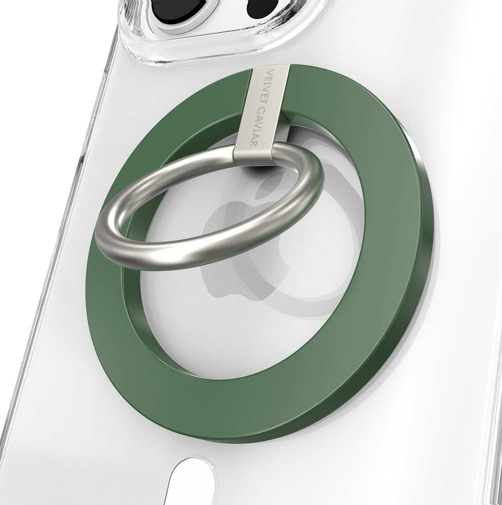 Magnetic Phone Grip Ring for iPhone - Green MagSafe Compatible Accessory for Secure One-Handed Use While Driving, Working, or Exercising