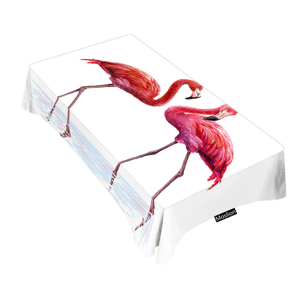 Flamingo Print Rectangular Tablecloth - 52x70 Inch Decorative Dining Table Cover for Indoor/Outdoor Use - Perfect for BBQ, Picnic, Coffee Table & Party Decorations
