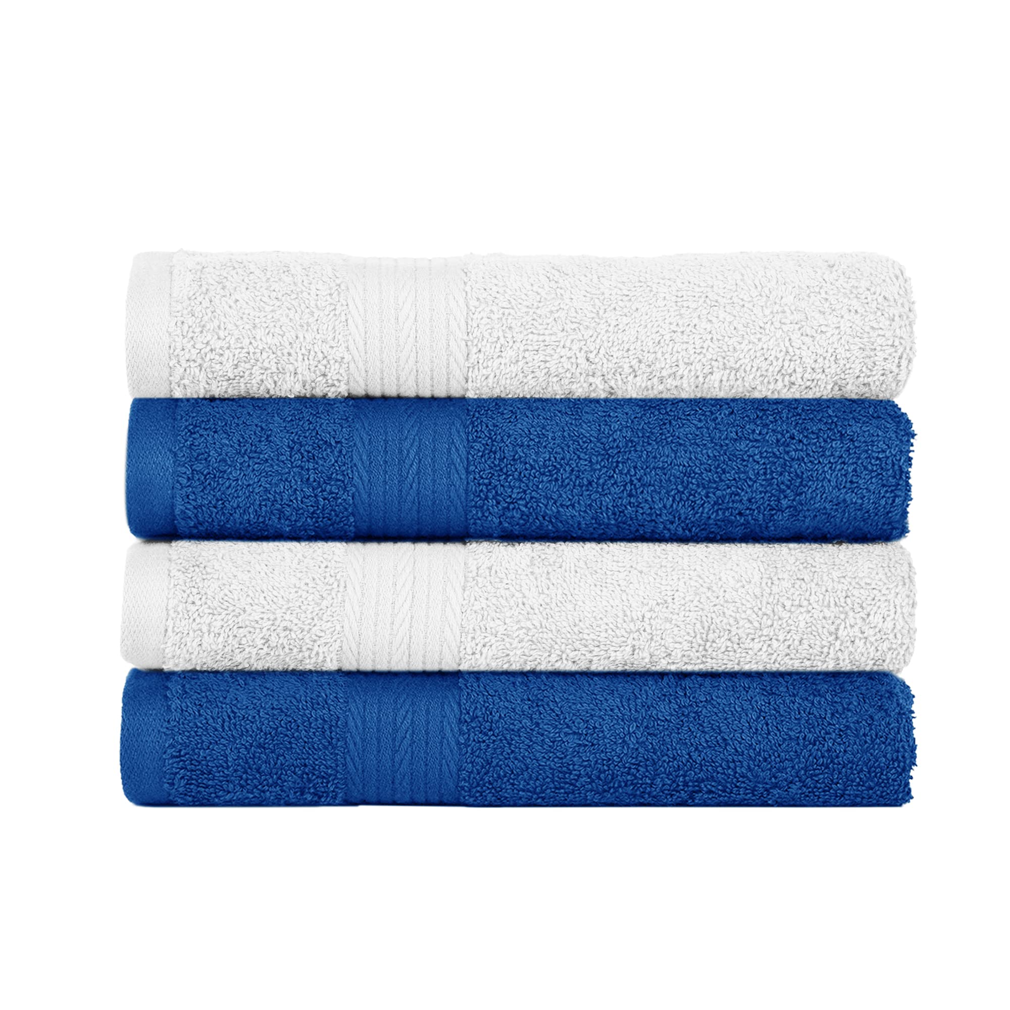 Ample Decor 4-Piece Cotton Hand Towel Set - Soft, Absorbent Bath & Kitchen Towels for Home, Gym, Spa & Travel