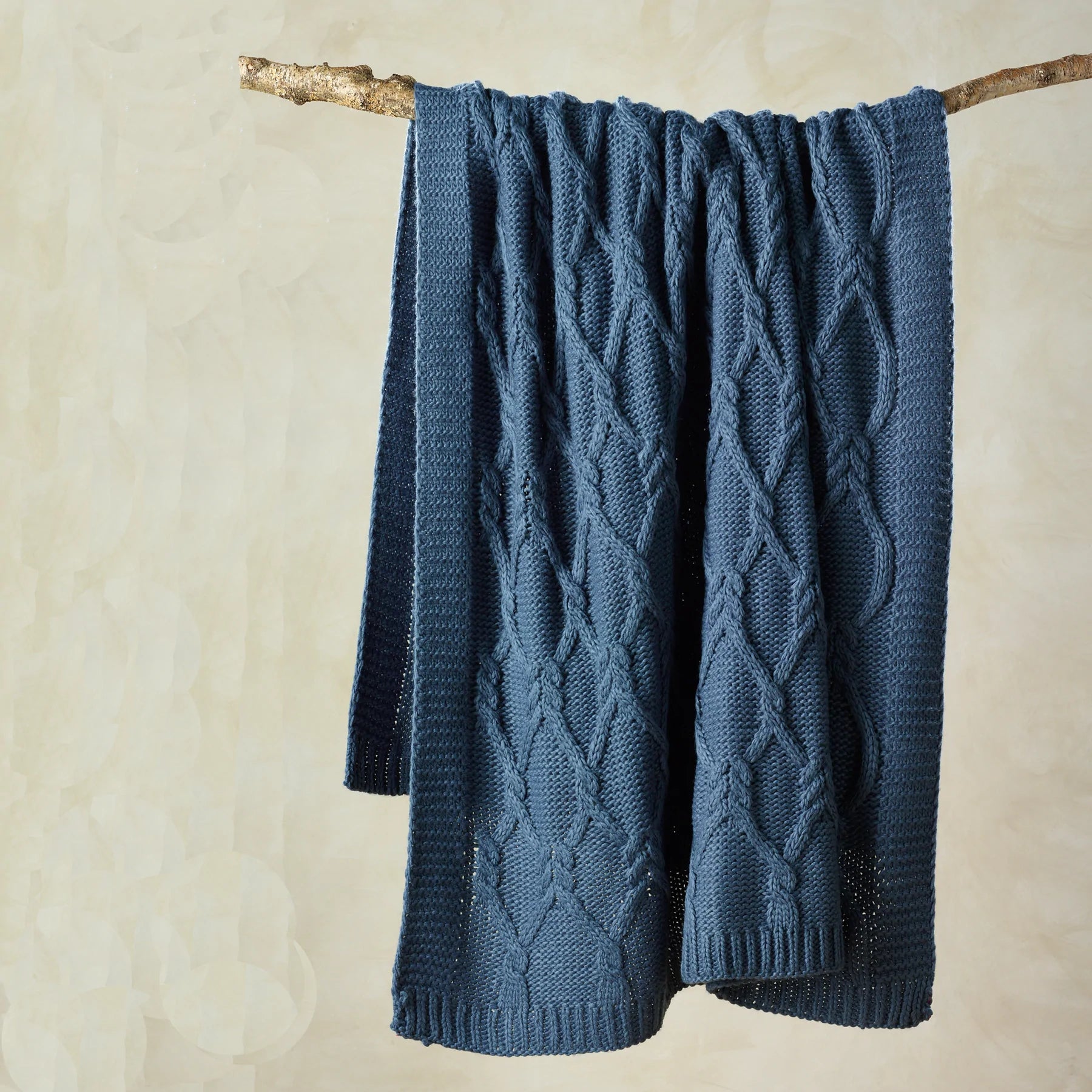 Johnson 130 x 160cm Denim Throw Rug by Bianca - Soft Washable Decorative Blanket for Living Room, Bedroom, or Dorm