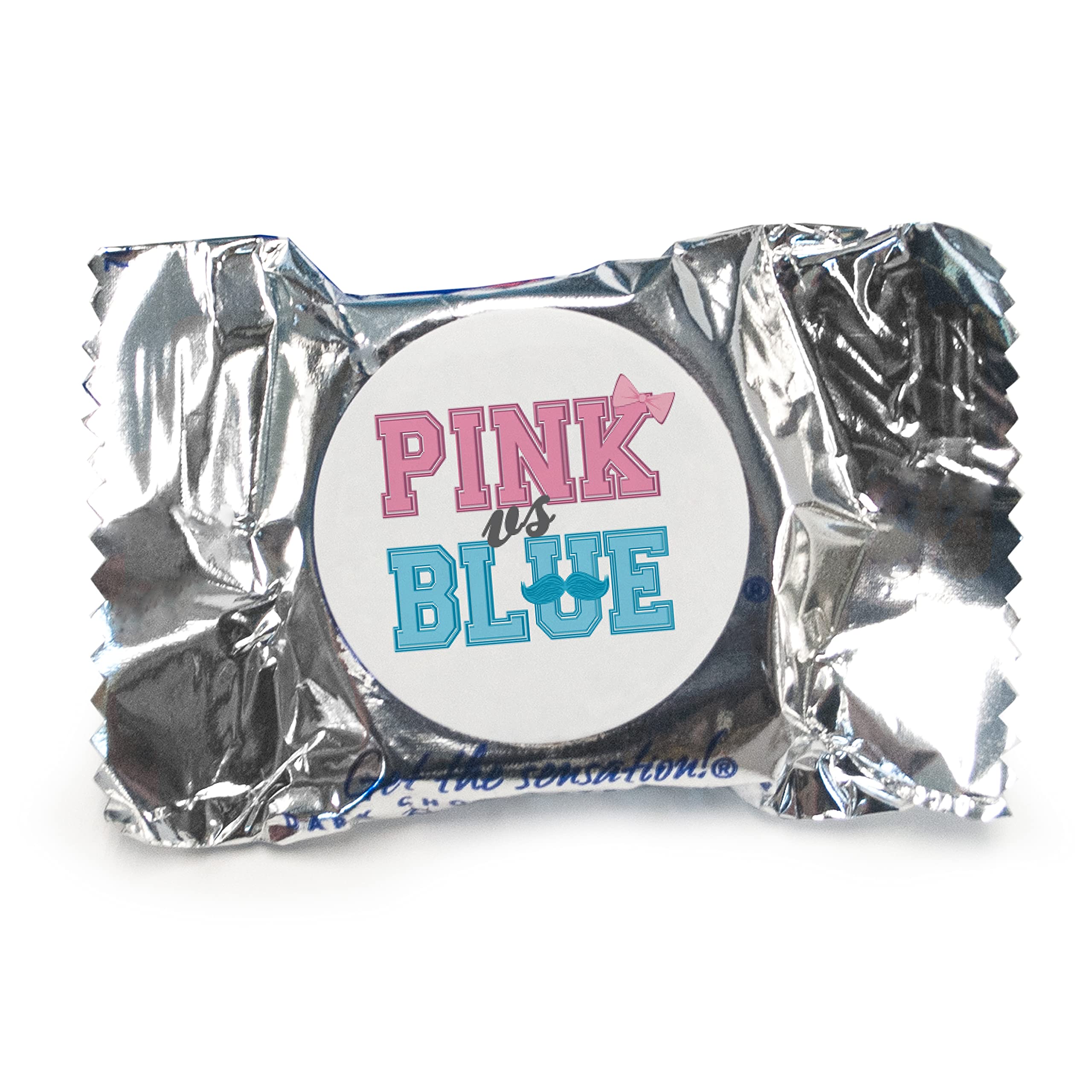 70 Count Gender Reveal Candy Mints - York Peppermint Patties for Baby Shower, Gender Reveal Party & Celebrations - Blue or Pink Filled Mints (70ct)