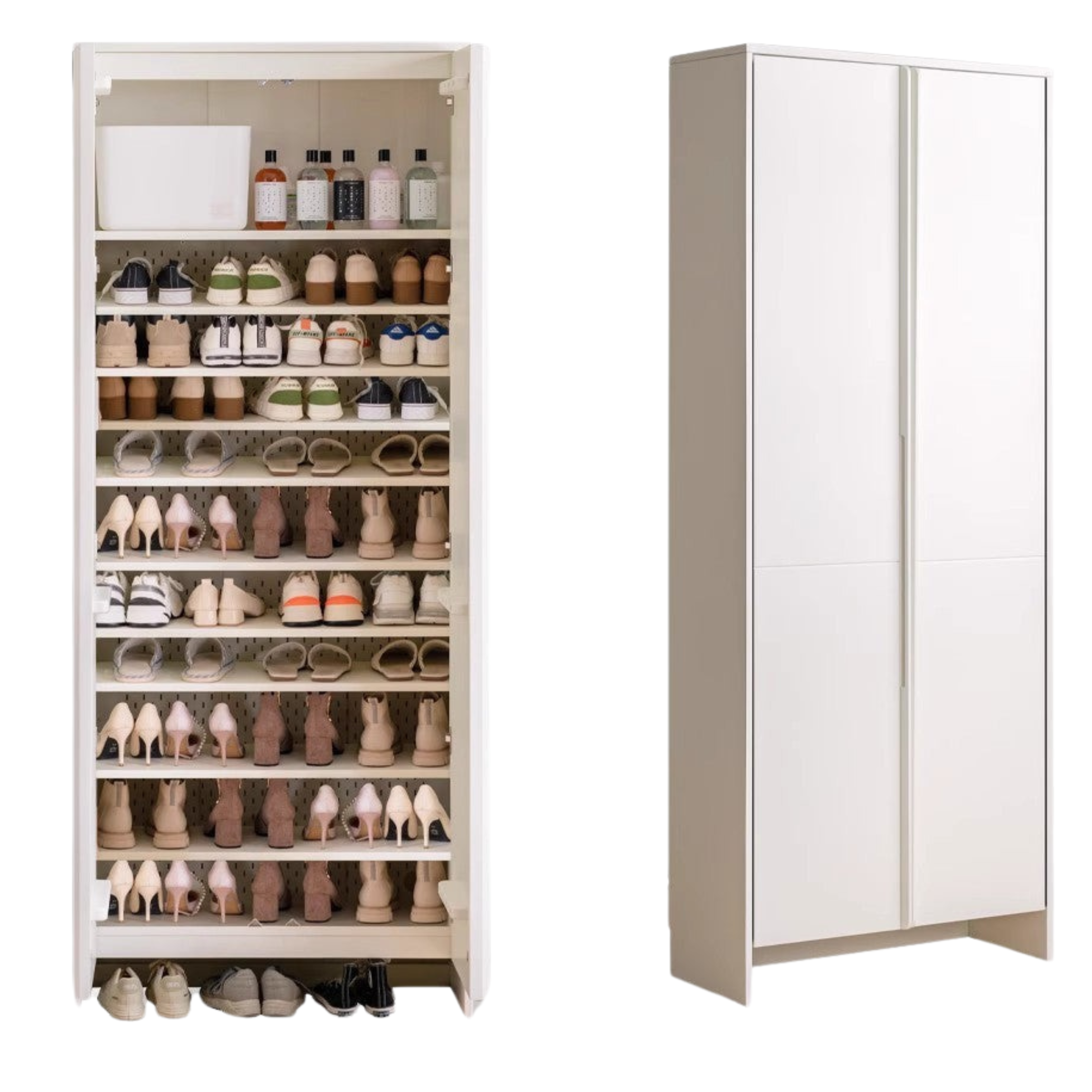 Premium New Zealand Pine Solid Wood Entryway Shoe Cabinet - Stylish Storage for Shoes, Hats & Accessories - Perfect for Hallway, Foyer & Mudroom Organization
